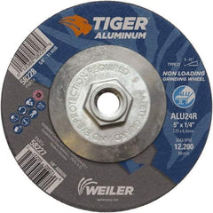 Weiler - 5" 24 Grit Aluminum Oxide/Silicon Carbide Blend Cutoff Wheel - 1/4" Thick, 5/8-11 Arbor, 12,200 Max RPM, Use with Angle Grinders - Benchmark Tooling