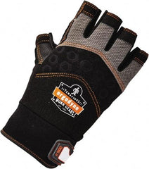 Ergodyne - Size XL (10) Polyester Blend Work Gloves - Palm Coated, Hook & Loop Cuff, Half Fingered, Black, Paired - Benchmark Tooling