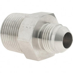 Parker - 1/2" Tube OD, 37° Stainless Steel Flared Tube Male Connector - 3/4 NPTF, Flare x MNPTF Ends - Benchmark Tooling