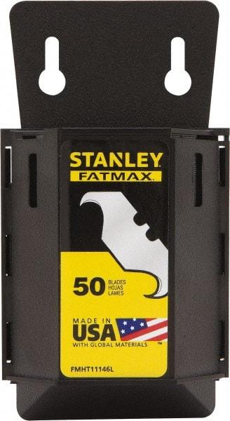 Stanley - 50 Piece, Carbon Steel, Hook Blade - 2-7/16" Long, 0.0235" Blade Thickness - Benchmark Tooling