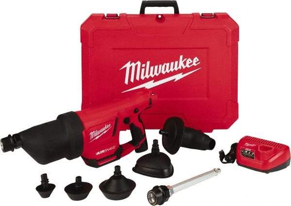 Milwaukee Tool - 12V Lithium-Ion Battery Battery Drain Cleaning Machine - For 1" to 4" Pipe - Benchmark Tooling