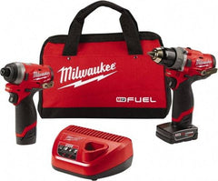 Milwaukee Tool - 12 Volt Cordless Tool Combination Kit - Includes 1/2" Brushless Hammer Drill/Driver & 1/4" Hex Impact Driver, Lithium-Ion Battery Included - Benchmark Tooling