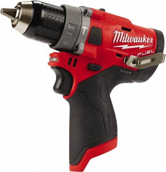 Milwaukee Tool - 12 Volt 1/2" All-Metal Keyless Ratcheting Chuck Cordless Hammer Drill - 0 to 25,500 BPM, 0 to 1,700 RPM, Reversible - Benchmark Tooling