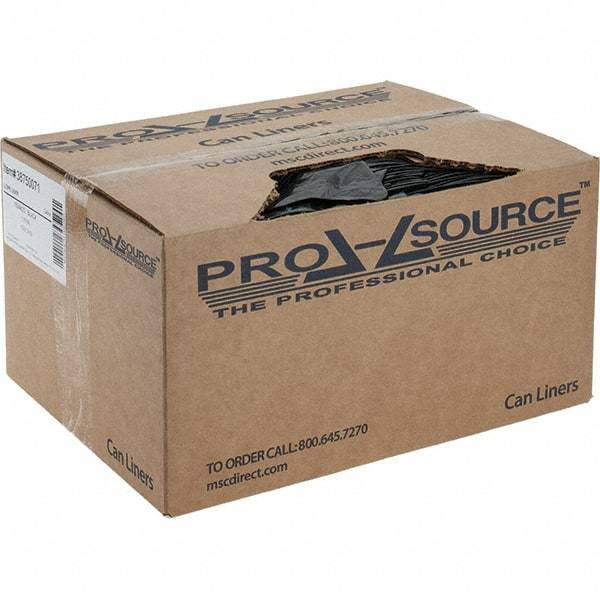 PRO-SOURCE - 1 mil Thick, Heavy-Duty Trash Bags - Linear Low-Density Polyethylene (LLDPE), Flat Pack Dispenser, 15" Wide x 23" High, Black - Benchmark Tooling