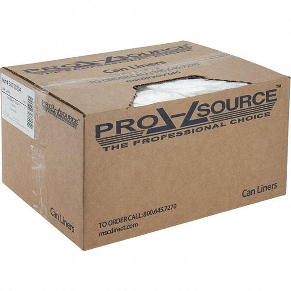 PRO-SOURCE - 1 mil Thick, Heavy-Duty Trash Bags - Linear Low-Density Polyethylene (LLDPE), Flat Pack Dispenser, 12" Wide x 35" High, Clear - Benchmark Tooling