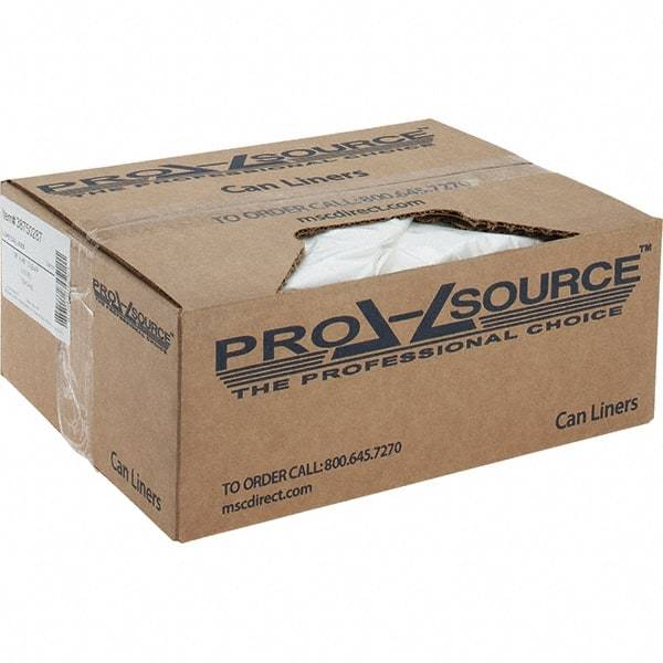 PRO-SOURCE - 2 mil Thick, Heavy-Duty Trash Bags - Linear Low-Density Polyethylene (LLDPE), Flat Pack Dispenser, 38" Wide x 48" High, Clear - Benchmark Tooling