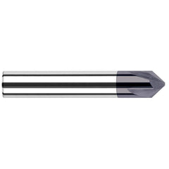 Harvey Tool - 1/4" Diam 150°/30° 3-Flute Single End Solid Carbide Chamfer Mill - Exact Industrial Supply