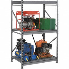 Tennsco - 3 Shelf Starter Steel Corrugated Deck Open Steel Shelving - 72" Wide x 120" High x 36" Deep, Medium Gray - Benchmark Tooling