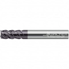 Walter-Prototyp - 3.5mm, 10mm LOC, 6mm Shank Diam, 57mm OAL, 3 Flute, Solid Carbide Square End Mill - TiAlN Finish, 50° Helix, Right Hand Cut, Right Hand Flute, Series MC326-A-L - Benchmark Tooling