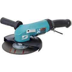 Dynabrade - 7" Wheel Diam, 8,500 RPM, Pneumatic Angle & Disc Grinder - 5/8-11 Spindle, 115 CFM, Adjustable Exhaust - Benchmark Tooling