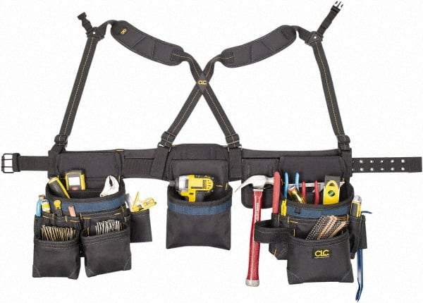 CLC - 29 to 46" Waist Tool Rig - 28 Pocket, Black/Blue, Polyester - Benchmark Tooling