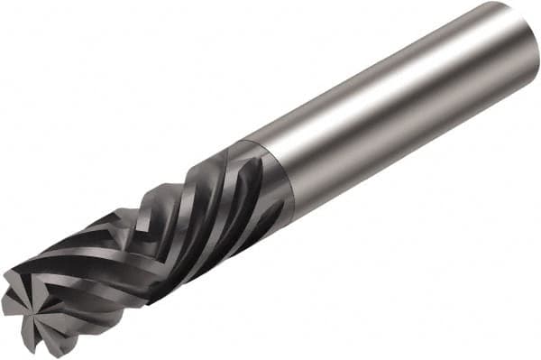 Sandvik Coromant - 12mm, 31.8mm LOC, 12mm Shank Diam, 2-1/2" OAL, 6 Flute, Solid Carbide Square End Mill - Single End, Diamond Finish, Spiral Flute, 40° Helix, Centercutting, Right Hand Cut, Right Hand Flute, Series CoroMill Plura - Benchmark Tooling