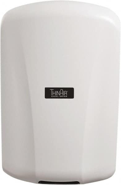 Excel Dryer - 915 Watt White Finish Electric Hand Dryer - 110/120 Volts, 7.7 Amps, 9-5/32" Wide x 13-15/16" High x 4" Deep - Benchmark Tooling