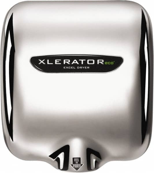 Excel Dryer - 500 Watt Silver Finish Electric Hand Dryer - 208/277 Volts, 2.2 Amps, 11-3/4" Wide x 12-11/16" High x 6-11/16" Deep - Benchmark Tooling