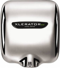 Excel Dryer - 530 Watt Silver Finish Electric Hand Dryer - 110/120 Volts, 4.5 Amps, 11-3/4" Wide x 12-11/16" High x 6-11/16" Deep - Benchmark Tooling