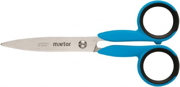 Martor USA - 2.2" LOC, 5.27" OAL Stainless Steel Blunt-Point Scissors - Ambidextrous, Fiberglass Straight Handle, For Fabrics, Paper, Heavy Weight Paper - Benchmark Tooling