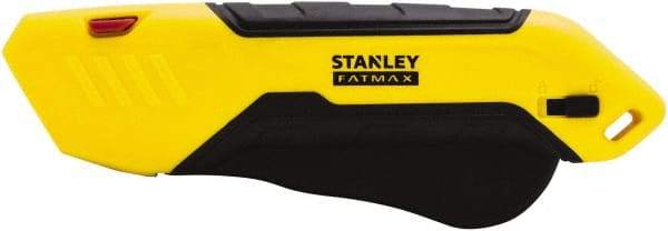 Stanley - Retractable Safety Utility Knife - 2.175" Steel Blade, Yellow & Black Bi-Material Handle, 1 Blade Included - Benchmark Tooling