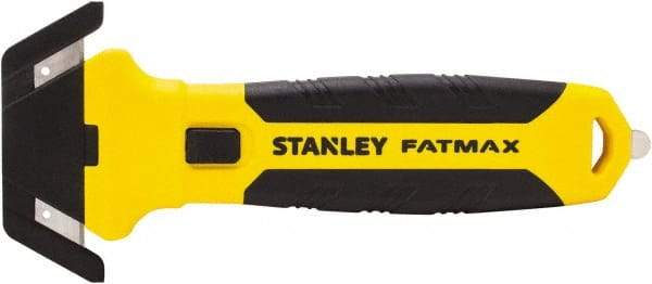 Stanley - Recessed/Concealed Fixed Blade Safety Cutter - 0.2165" Steel Blade, Yellow & Black Bi-Material Handle, 1 Blade Included - Benchmark Tooling