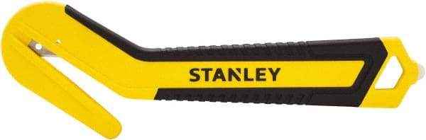 Stanley - Recessed/Concealed Fixed Blade Safety Cutter - 0.394" Steel Blade, Yellow & Black Bi-Material Handle, 1 Blade Included - Benchmark Tooling