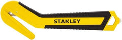 Stanley - Recessed/Concealed Fixed Blade Safety Cutter - 0.394" Steel Blade, Yellow & Black Bi-Material Handle, 1 Blade Included - Benchmark Tooling