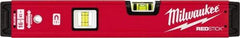 Milwaukee Tool - Magnetic 16" Long 2 Vial Box Beam Level - Aluminum, Red, 1 Level & 1 Plumb Vials - Benchmark Tooling