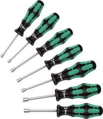 Wera - 7 Piece, 5 to 13mm Nut Driver Set - Hollow Shaft, Ergonomic Handle - Benchmark Tooling