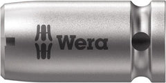 Wera - 1/4 Socket Drive to 1/4 Hex Female Square-Drive to Hex Bit Adapter - 1" OAL - Benchmark Tooling