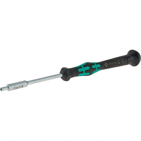 Wera - 1.8mm Solid Shaft Precision Nutdriver - Cushion Grip Handle, 6-1/4" OAL - Benchmark Tooling