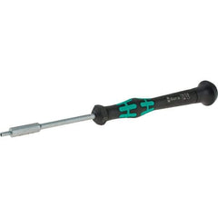 Wera - 1.5mm Solid Shaft Precision Nutdriver - Cushion Grip Handle, 6-1/4" OAL - Benchmark Tooling