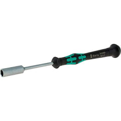 Wera - 6mm Solid Shaft Precision Nutdriver - Cushion Grip Handle, 6-1/4" OAL - Benchmark Tooling