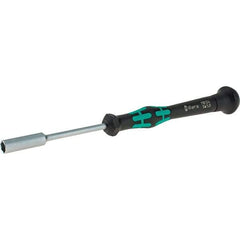 Wera - 5mm Solid Shaft Precision Nutdriver - Cushion Grip Handle, 6-1/4" OAL - Benchmark Tooling