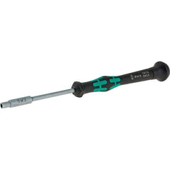 Wera - 3mm Solid Shaft Precision Nutdriver - Cushion Grip Handle, 6-1/4" OAL - Benchmark Tooling