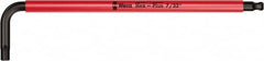 Wera - 7/32" Hex, Long Arm, Hex Key - 6-3/4" OAL, Cast Steel, Inch System of Measurement - Benchmark Tooling