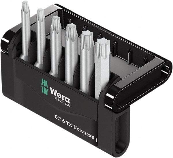Wera - 6 Piece, 1/4" Drive Screwdriver Bit Set - T10 to T40 Torx - Benchmark Tooling