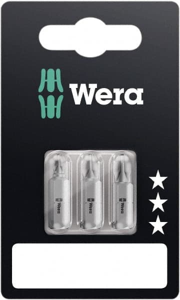 Wera - 3 Piece, 1/4" Drive Screwdriver Bit Set - #1, #2 & #3 Phillips - Benchmark Tooling