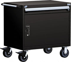Rousseau Metal - 4 Drawer Steel Tool Roller Cabinet - 30" Wide x 35-1/8" High x 21" Deep, Ball Bearing Drawer Slides, Black - Benchmark Tooling