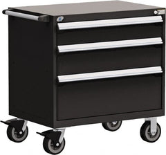 Rousseau Metal - 5 Drawer Steel Tool Roller Cabinet - 30" Wide x 37-1/2" High x 21" Deep, Ball Bearing Drawer Slides, Black - Benchmark Tooling