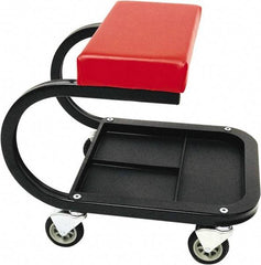 Whiteside - 440 Lb Capacity, 4 Wheel Creeper Seat with Tray - Steel, 15-1/2" Long x 19" High x 14" Wide - Benchmark Tooling