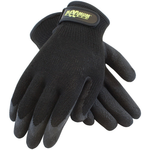 ‎39-C1375/M Seamless Knits - Maximum Safety - 10G Black Polyester Shell - Black Latex Crinkle Grip