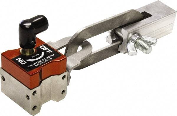 Mag-Mate - 150 Lb Load Capacity, Load Transitioning Lift Magnet - 1.12" High x 7" Long x 1-1/2" Wide, 2 Poles - Benchmark Tooling