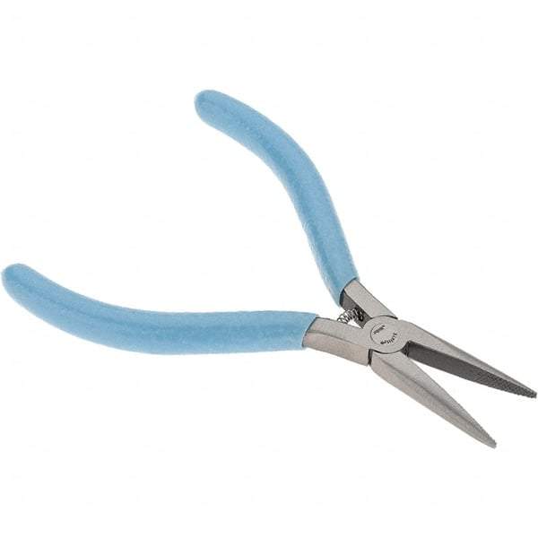 Xcelite - 1-3/16" Jaw Length x 7/16" Jaw Width, Long Nose Comfort Grip Pliers - Serrated Jaw, Bi-Material Cushion Handle - Benchmark Tooling