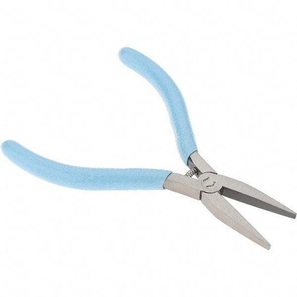 Xcelite - 5" Jaw Length x 7/16" Jaw Width, Long Flat Nose Comfort Grip Pliers - Smooth Jaw, Bi-Material Cushion Handle - Benchmark Tooling