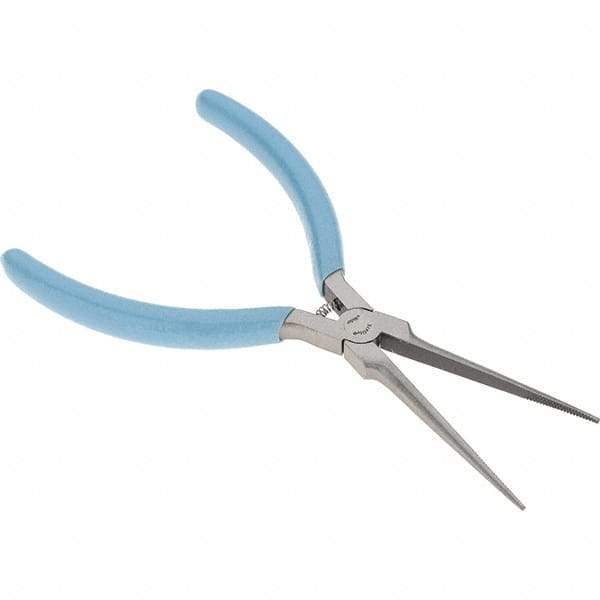 Xcelite - 2-5/16" Jaw Length x 15/32" Jaw Width, Long Nose Comfort Grip Pliers - Serrated Jaw, Bi-Material Cushion Handle - Benchmark Tooling