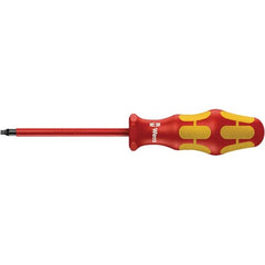 Wera - #1 Point, 3-1/8" Blade Length Insulated Screwdriver - 161mm OAL - Benchmark Tooling