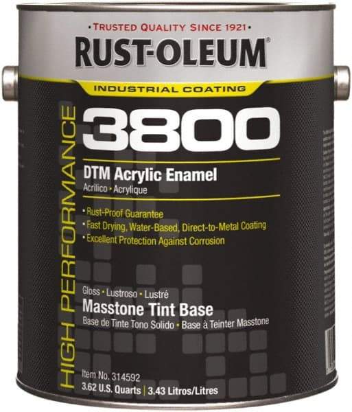 Rust-Oleum - 1 Gal Masstone Tint Base Gloss Finish Acrylic Enamel Paint - 150 to 270 Sq Ft per Gal, Interior/Exterior, Direct to Metal - Benchmark Tooling