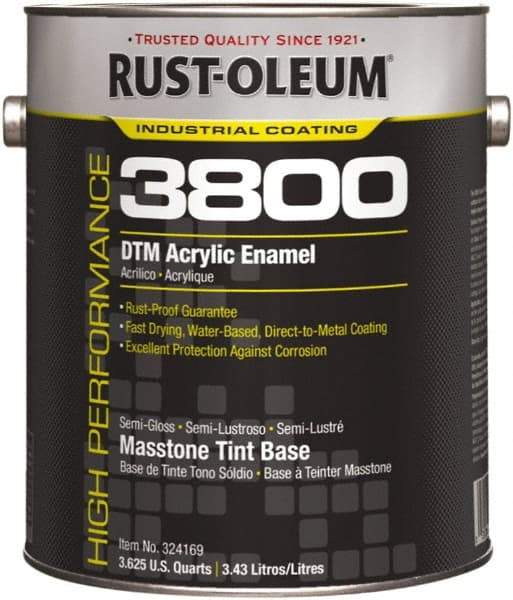 Rust-Oleum - 1 Gal Masstone Tint Base Semi Gloss Finish Acrylic Enamel Paint - 150 to 270 Sq Ft per Gal, Interior/Exterior, Direct to Metal - Benchmark Tooling