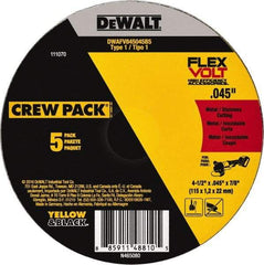 DeWALT - 4-1/2" Ceramic Cutoff Wheel - 0.045" Thick, 7/8" Arbor, 13,300 Max RPM, Use with Portable Tools - Benchmark Tooling