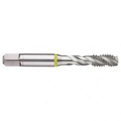 M12x1.75 6H 3-Flute Cobalt Yellow Ring Semi-Bottoming 40 degree Spiral Flute Tap-Bright - Benchmark Tooling