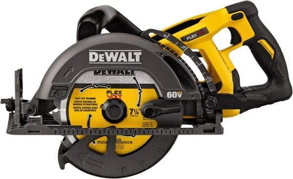 DeWALT - 60 Volt, 7-1/4" Blade, Cordless Circular Saw - 5,800 RPM, Lithium-Ion Batteries Not Included - Benchmark Tooling