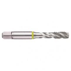 1-8 2B 4-Flute Cobalt Yellow Ring Semi-Bottoming 40 degree Spiral Flute Tap-Bright - Benchmark Tooling